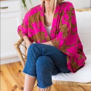 Emerson Fry - Fete Kimono Pink Yarrow Cheetah XS/S